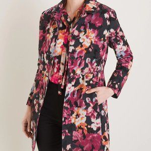 NWT Chico's Floral Jacquard Topper Coat Jacket Size 3 16/18